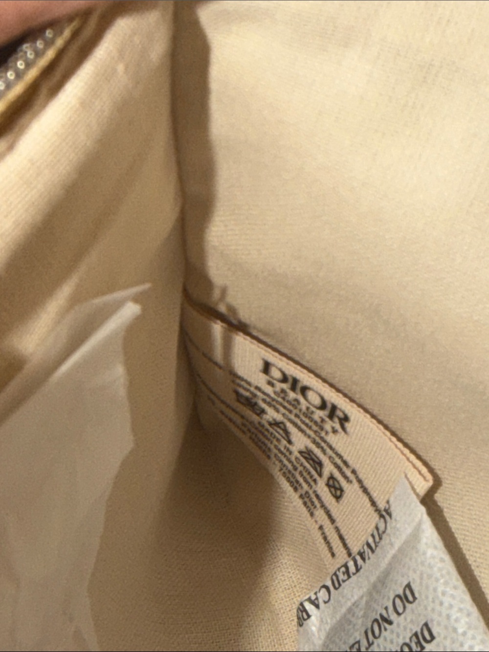 Dior Beige Woven Straw Clutch with Embroidered Logo - Picture 4 of 5